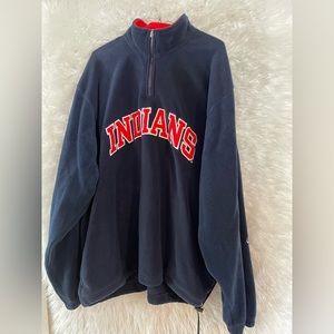 Champion Vintage Indians 1/4 Zip Fleece Jacket-no size label-fits like a 2XL